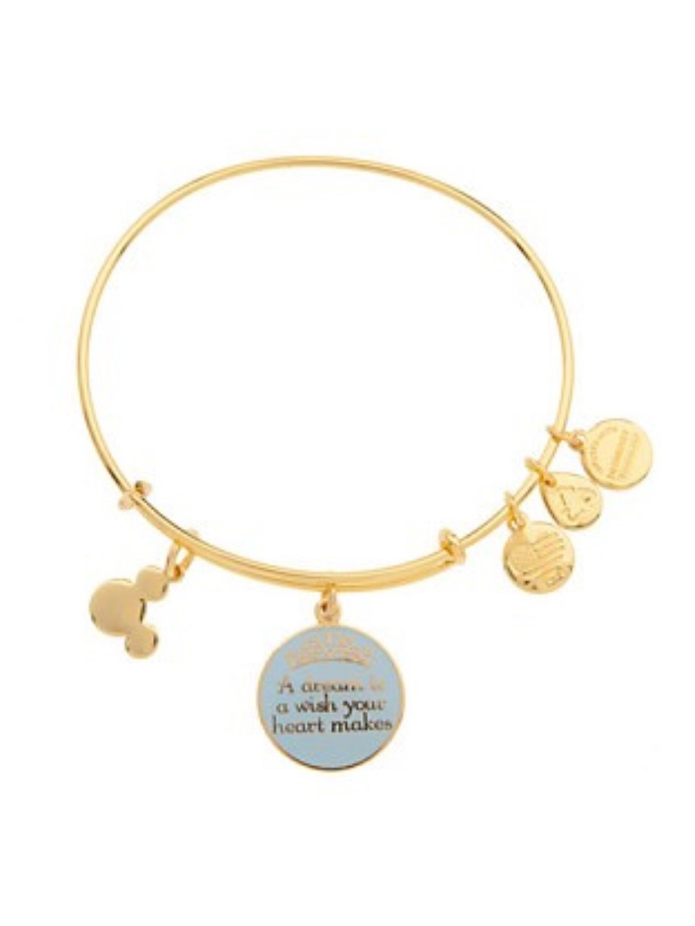NWT! Disney Alex and Ani ‘A Dream is a Wish’ Charm Bangle Bracelet - Gold